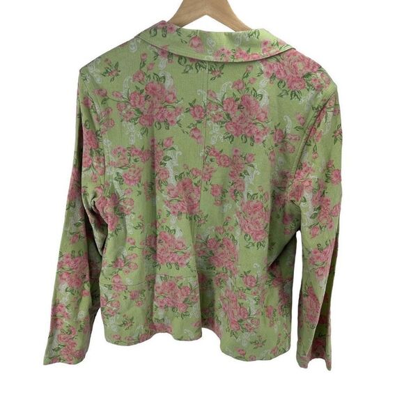 NWT Christopher & Banks linen Pink Floral Patterned blazer Jacket large NEW - Picture 8 of 12